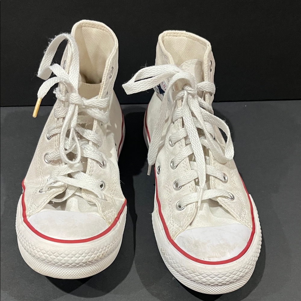 Classic White High-Top Kids Sneakers